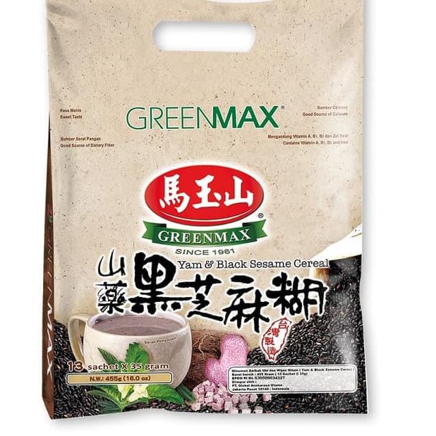 

10.10 BRANDS FESTIVAL GREENMAX Yam & Black Sesame Cereal (13 sachets x 35gr) - Sereal Vegan Pengganti Sarapan 