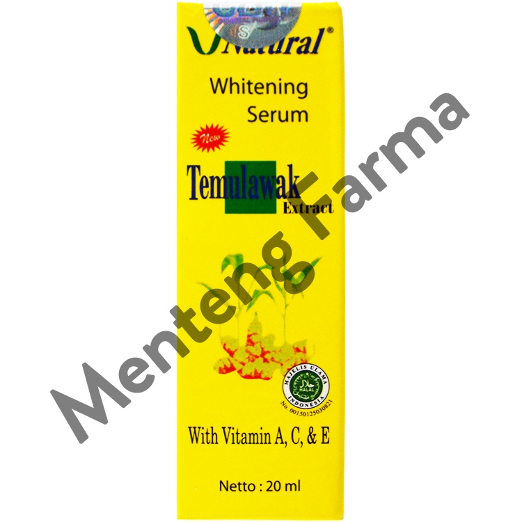 V Natural Whitening Serum 20 mL - Serum Pencerah Wajah Dengan Ekstrak Temulawak