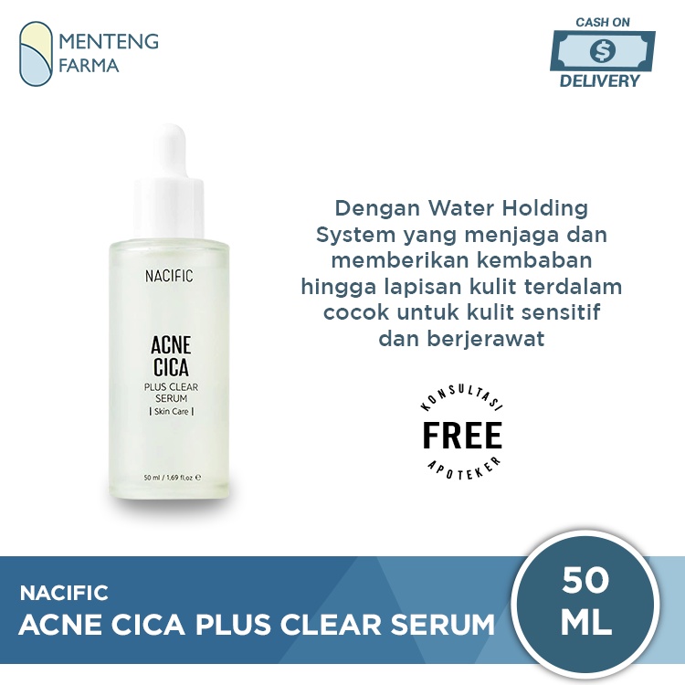 Nacific Acne Cica Plus Clear Serum 50 mL - Serum Pelembap Kulit Sensitif Berjerawat