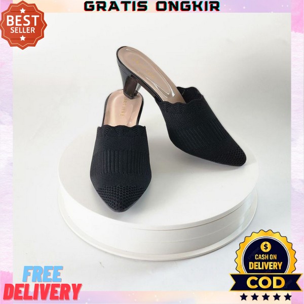 Sandal Hak Kaca Wanita Kerja Kantoran Pesta Kondangan Haighils Hils Kekinian Bridesmaid Haihils Prem