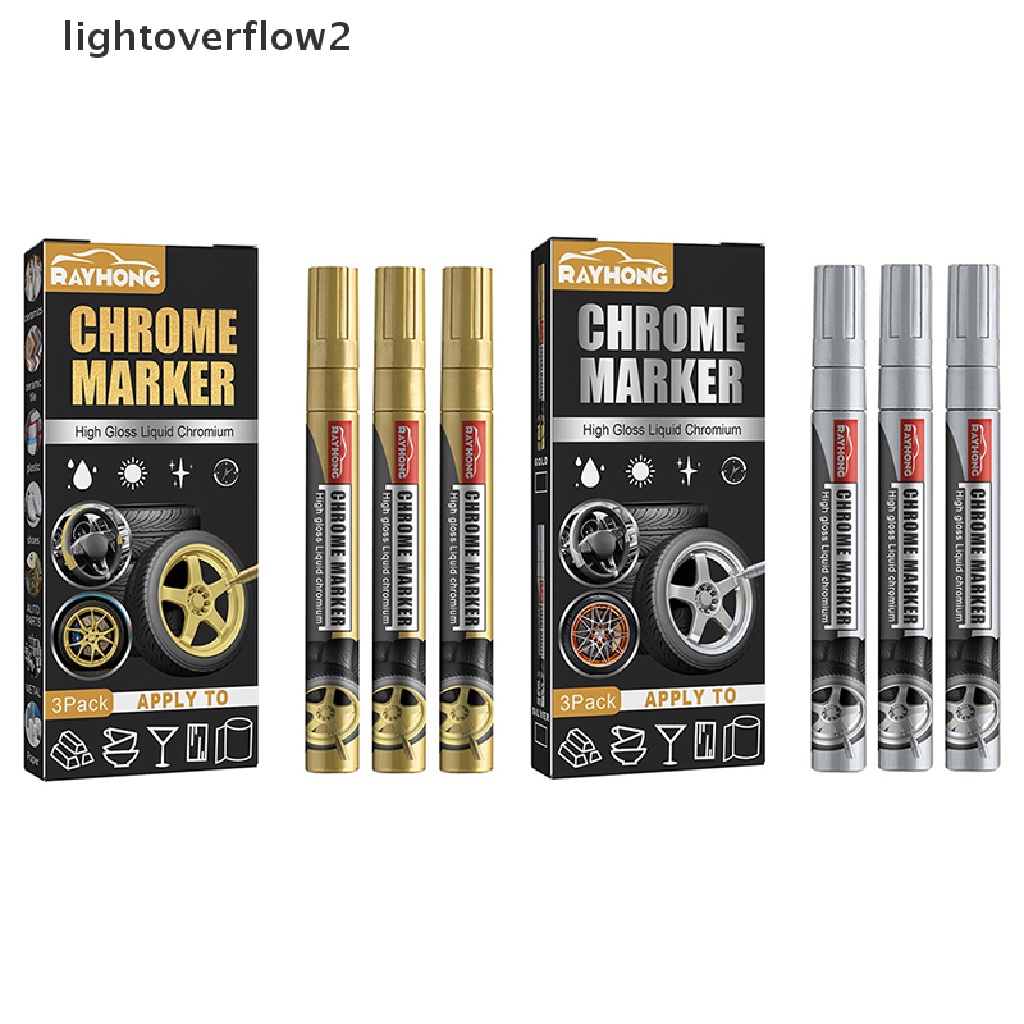 (lightoverflow2) 3pcs / Set Spidol Warna Gradasi Untuk Gambar Graffiti Ban Mobil DIY