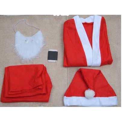 4-12 Tahun full set kostum santa claus flanel costume natal anak christmas oldman cosplay xmas