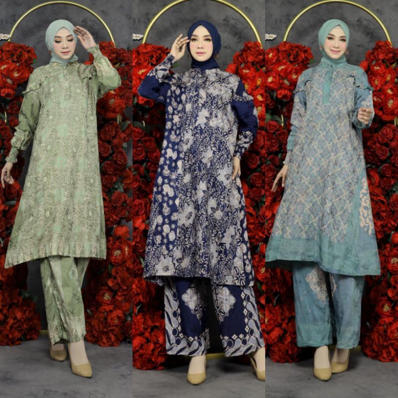 [5100] SETELAN CELANA BABY PREMIUM/SEMI SUTRA // KANCING DEPAN/BUSUI // TANGAN KARET // KODE AKA