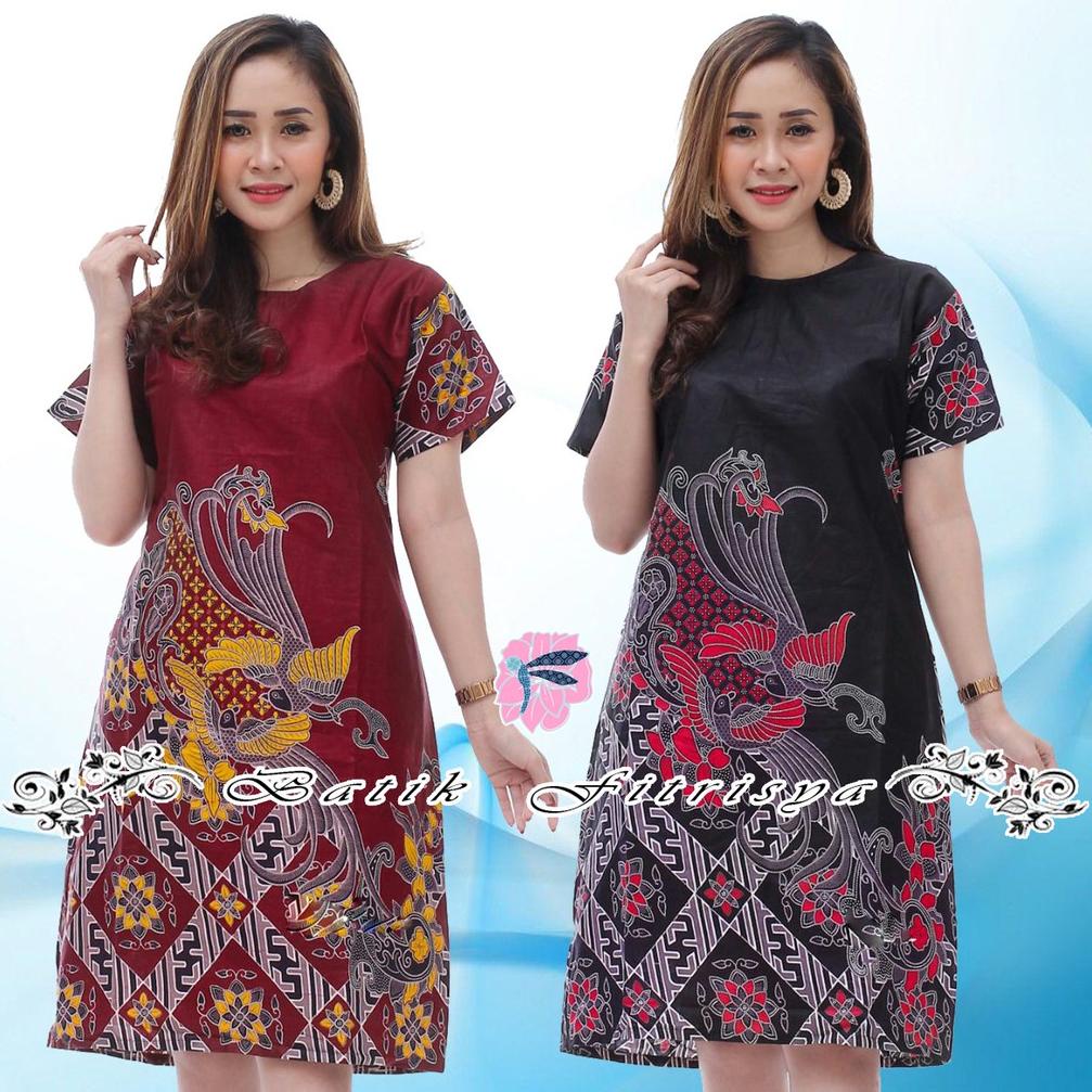 Jual GRATIS ONGKIR PAKAIAN BATIK WANITA JUMBO DRESS XXXXL / 4L LENGAN ...