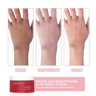 ✨ AKU MURAH ✨GRACE AND GLOW Rouge 540 Brightening Clay Body Scrub 220g BPOM