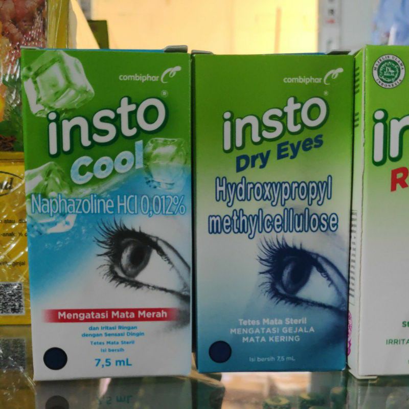 Insto Tetes Mata Steril 7.5 ml Reguler Dry Eyes Eye Cool Regular Mangatasi iritasi ringan Mata Merah Cool Mata kering