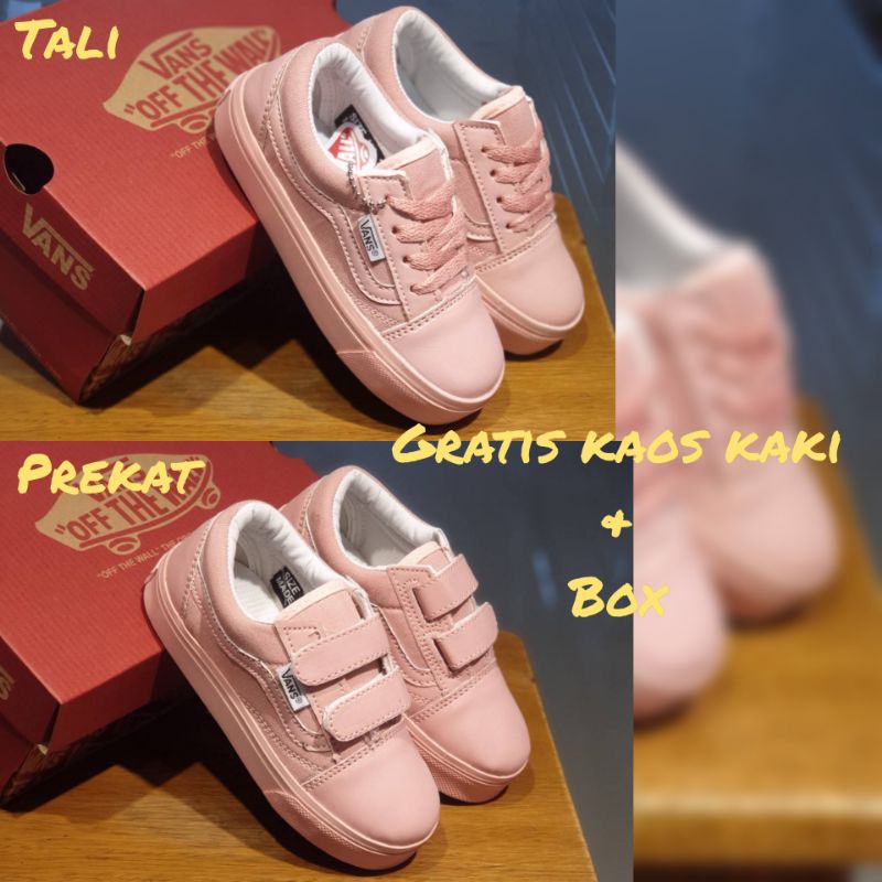 big sale!! sepatu anak perempuan Vans old SKOOL full peach sepatu anak kekinian premium import quality