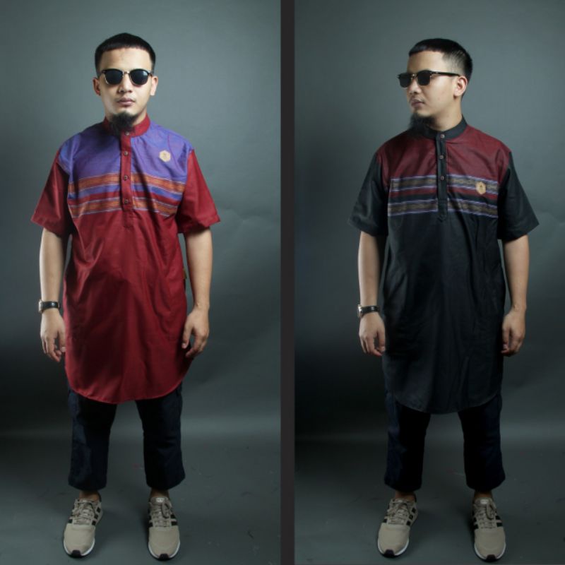 Kurta Pendek Merk Al Amwa Baju Muslim Pria Koko Pendek Busana Muslim Pria Terbaru