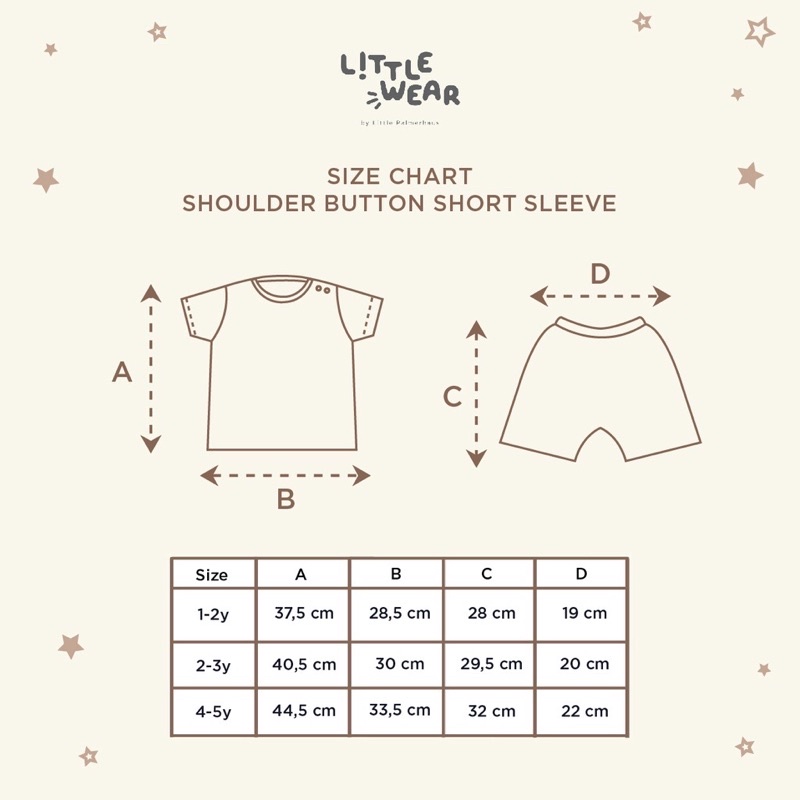 Little Wear by Little Palmerhaus Button Shoulder Short Sleeve - Setelan Kaos Celana Pendek Anak