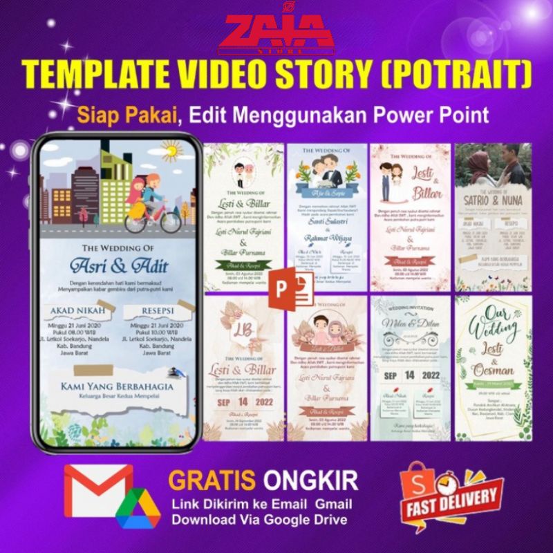 Template PPT Video Undangan Digital Pernikahan | Wedding Invitation Digital