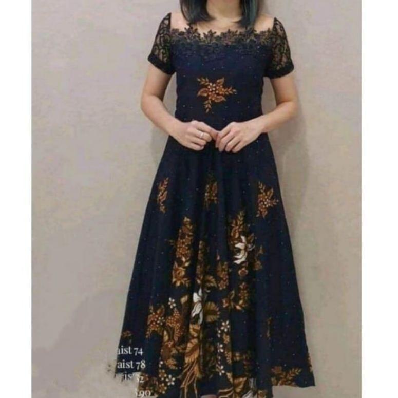 {MIA.18Oc22ᶜ} dress terdres batik pesta mewah - dres batik murah - dress kekinian- dress jumbo
