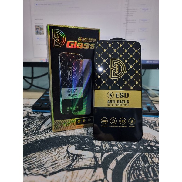 ESD TEMPERED GLASS FULL LAYAR &amp; CURVE IPHONE 6/7/8/6 PLUS/7 PLUS/8PLUS/X/XR/XS MAX/11/11 PRO/11PRO MAX/12/12 PRO/12 PRO MAX/14/14 PRO/14 MAX PLUS/14 PRO MAX