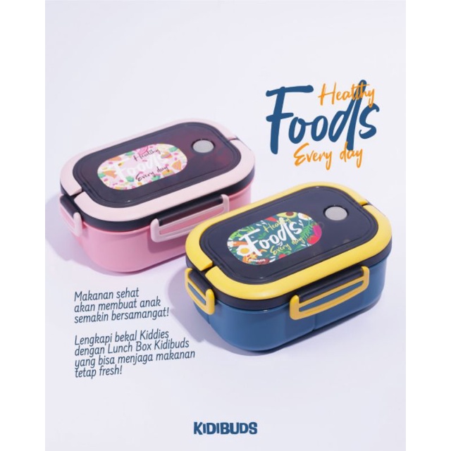 Lunchset / Lunchbox Kidibuds LB007-Biru, LB008-Soft Pink