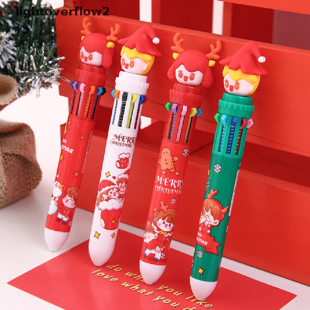 (lightoverflow2) Pulpen 10 Warna Untuk Hadiah Natal