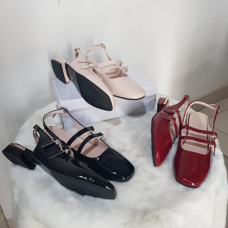 SG10077 syafniegalery  Sandal Wanita Import BL Sling Back sepatu flat
