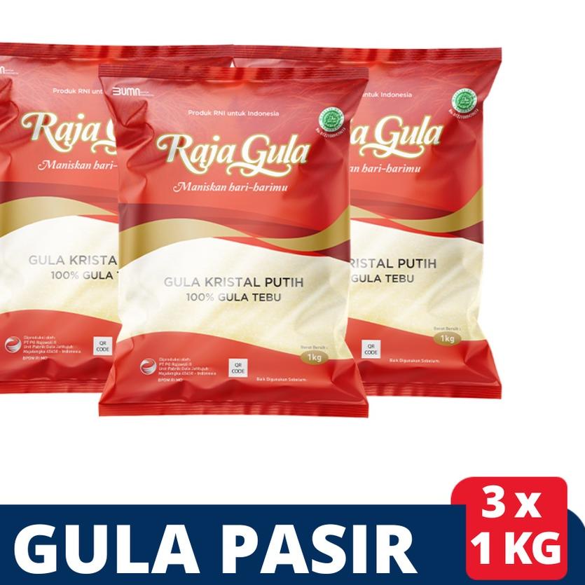 

BISA COD ✔️Raja Gula Merah Gula Pasir Kristal Putih 3 Pcs @ 1 Kg|RA3