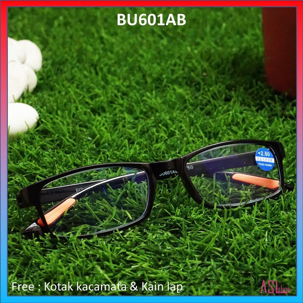 FRAME KACAMATA KHUSUS BACA (BU601AB) LENSA BLUERAY/BLUECUT