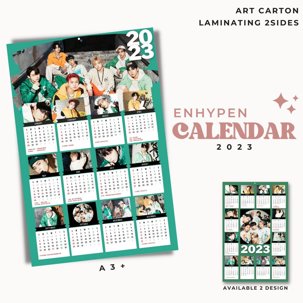 2023 KALENDER ENHYPEN KPOP + LAMINASI 2SISI IDOL KOREA MURAH UNOFFICIAL HEESEUNG JUNGWON JAY JAKE SUNGHOON SUNOO NIKI READY STOCK !