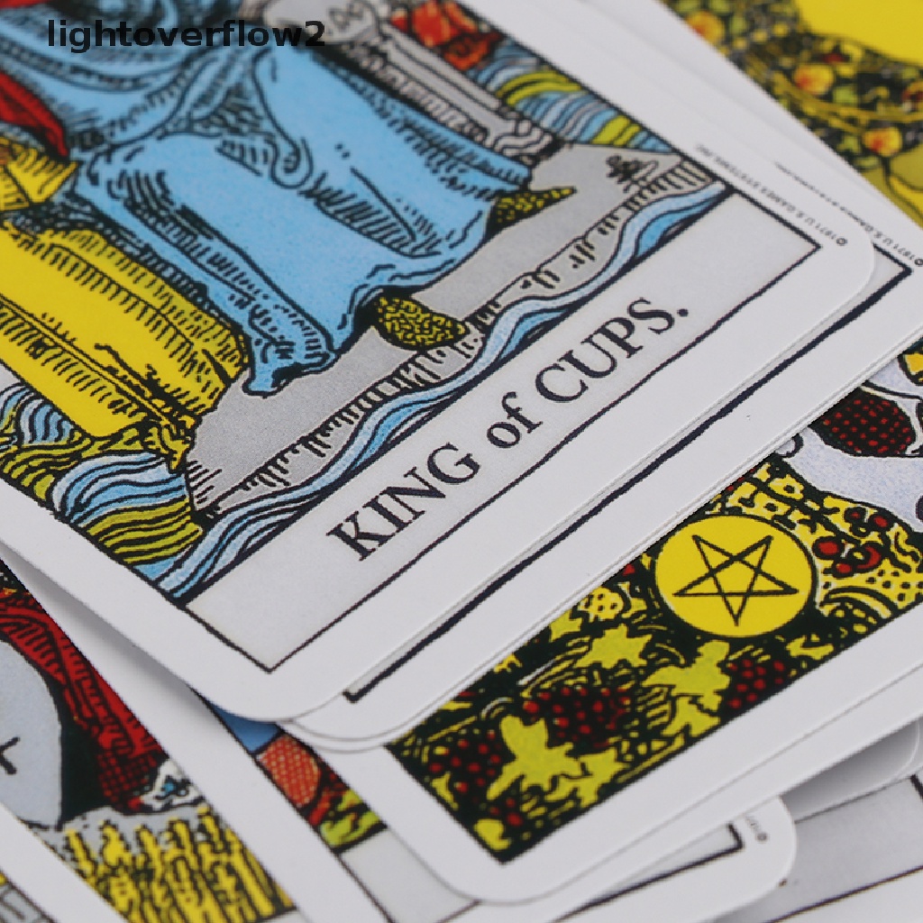 (lightoverflow2) 1 Kotak Kartu Tarot Magic Rider Edisi Misterius 78 Kartu Permainan