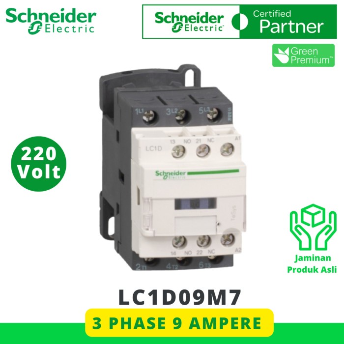 Kontaktor 3P 25A 3 Phase 25 Ampere Lc1D09M7 Ori Contactor Schneider