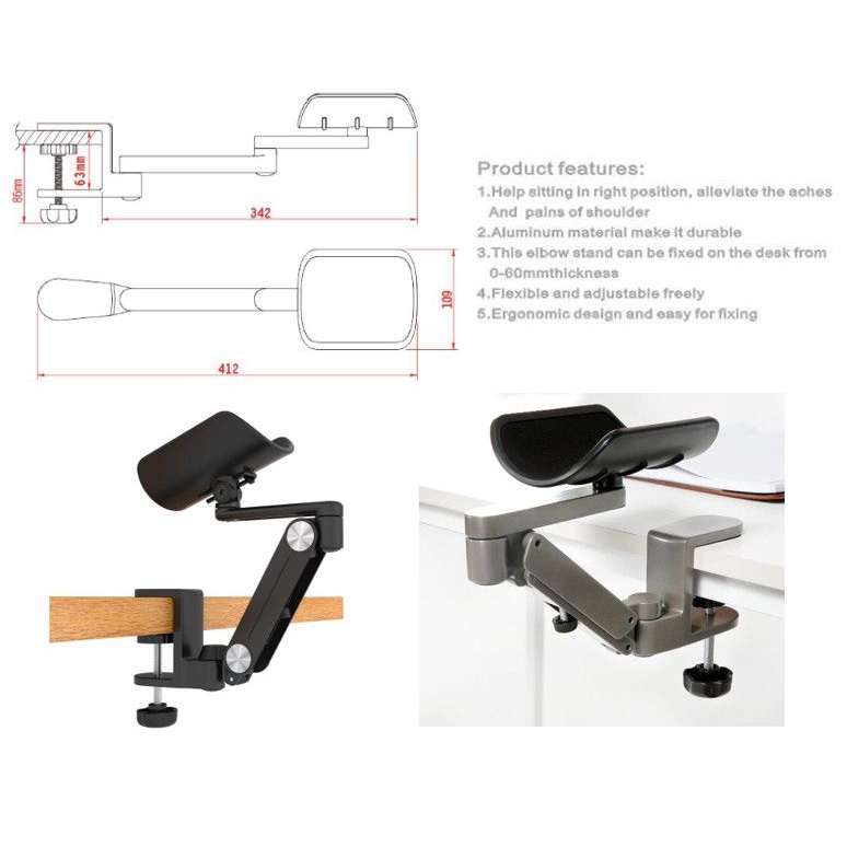 OZEN Computer Arm Rest Adjustable Sandaran Tangan Meja Mouse Kerja