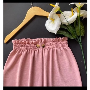 CELANA HW JUMBO CREPE CURLY VARIASI 2 KANCING MODEL STYLISH KEKINIAN