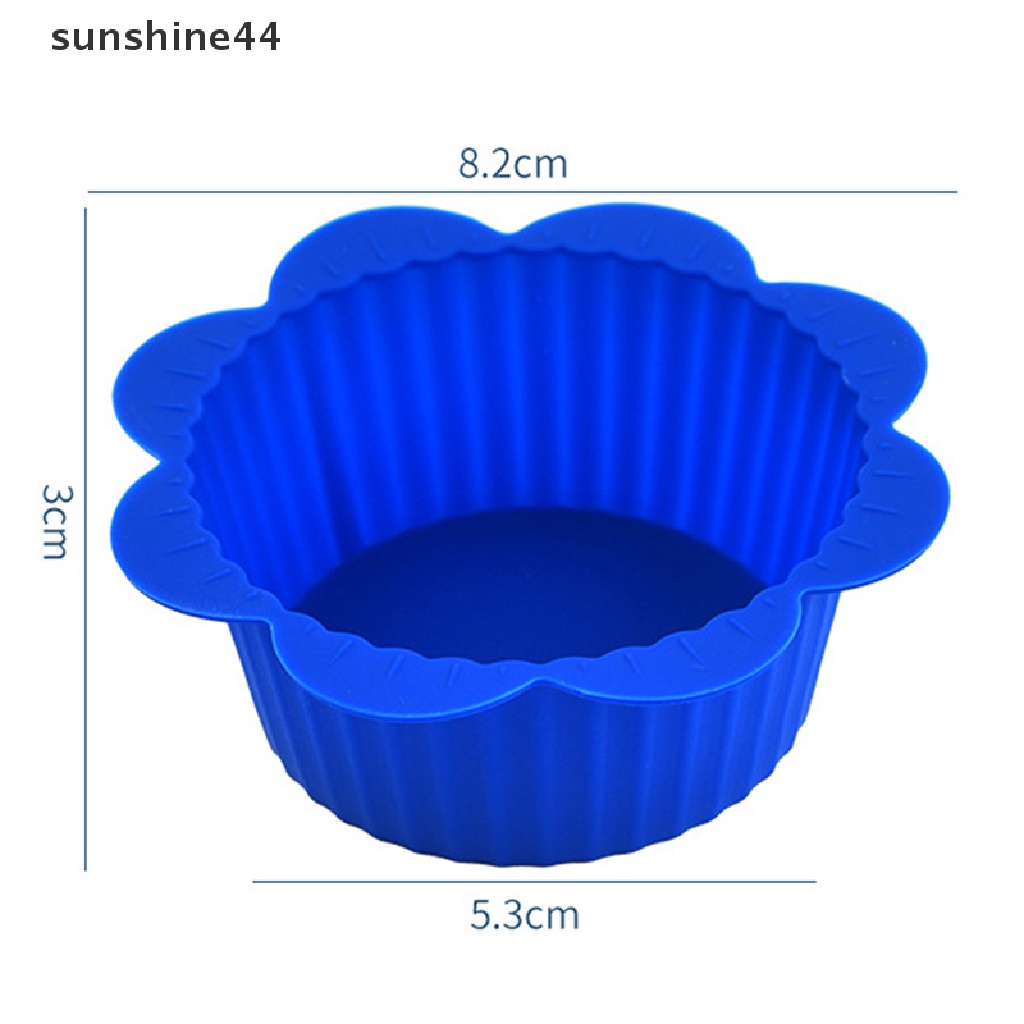 Sunshine 10Pcs / Set Cetakan Cupcake / Muffin Bahan Silikon