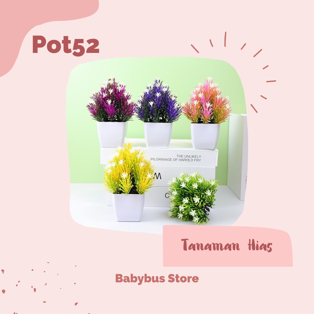 BBS Pot52 Tanaman hias Pot bonsai Dekorasi Rumah Tanaman Bunga Hias Plastik Artificial Flower