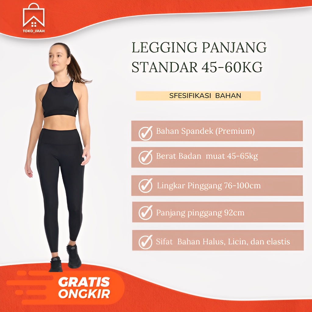 LEGGING PANJANG SPANDEK HIGH STANDAR/CELANA WANITA /CELANA SENAM/CELANA OLAHRAGA BISA COD TOKO IMAH