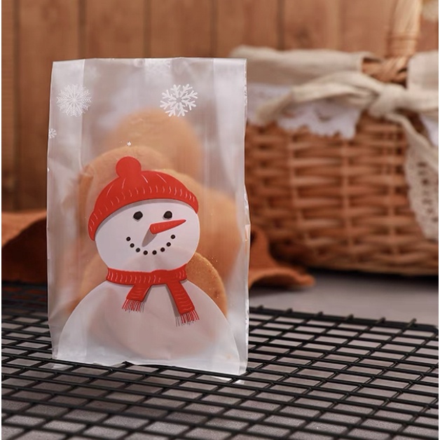 5 pcs Kantong Kue Natal Cookies Plastic Bag hampers souvenir hadiah natal gusset g2