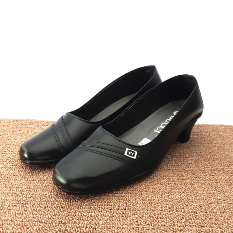 Sepatu kerja wanita heels hitam hak 5 cm | Sepatu pantofel wanita heels kerja formal dinas sekolah