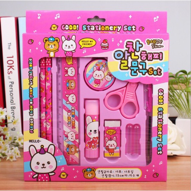 

<^ SJA ^> Pensil Set 9 in 1 Alat tulis set Paket Set Alat Tullis Anak Sekolah Karakter souvenir Anak ulang tahun