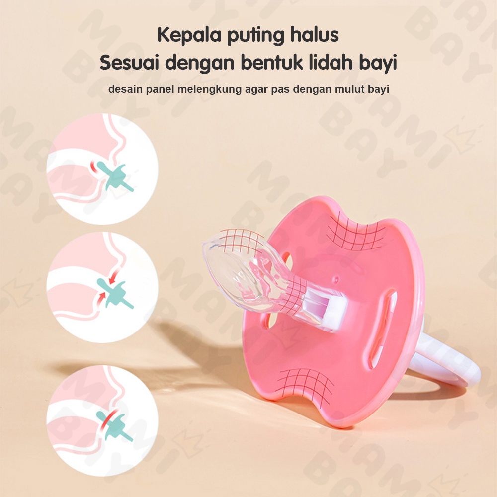 Mamibayi empeng bayi silikon lembut BPA Free kompeng bayi 0-18 bulan