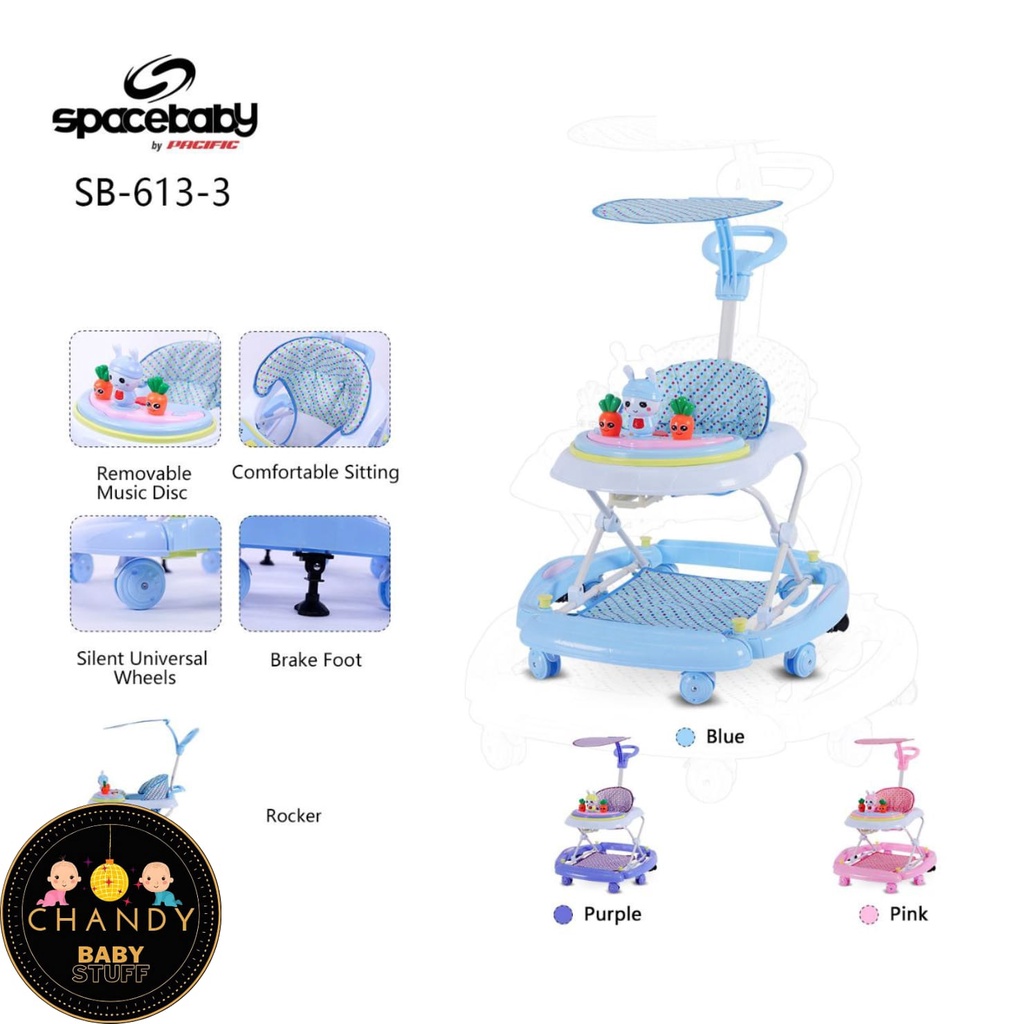 BABY WALKER SPACE BABY SB 613-3 ADA REM DAN BISA AYUN