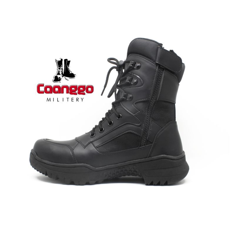 SEPATU PDL CAANGGO MILITARY boots safety ujung besi hitam 9inci