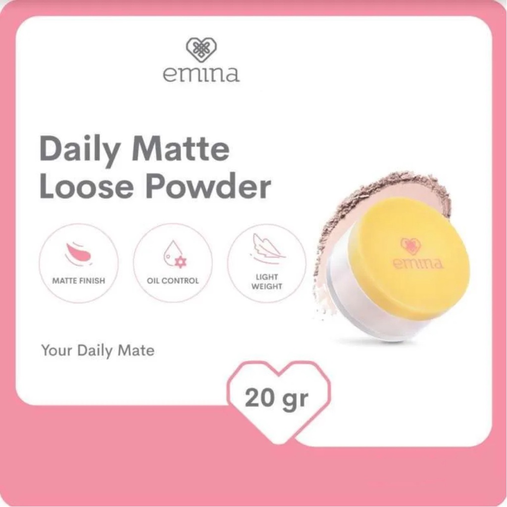 Emina Daily Matte Loose Powder 20g | Compact Powder | BB Cream | Bedak Tabur