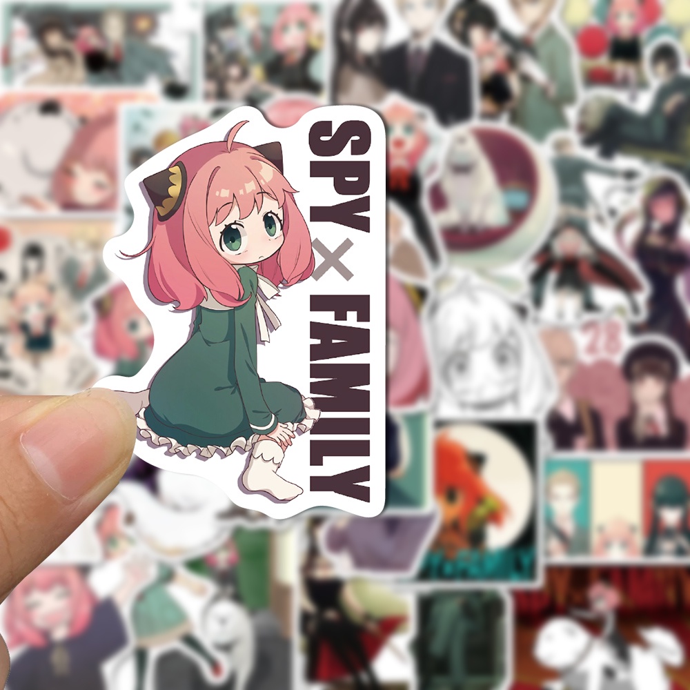 50 Pcs Stiker Motif Kartun anime spy x family Tahan Air Untuk Dekorasi Laptop / Cangkir Air