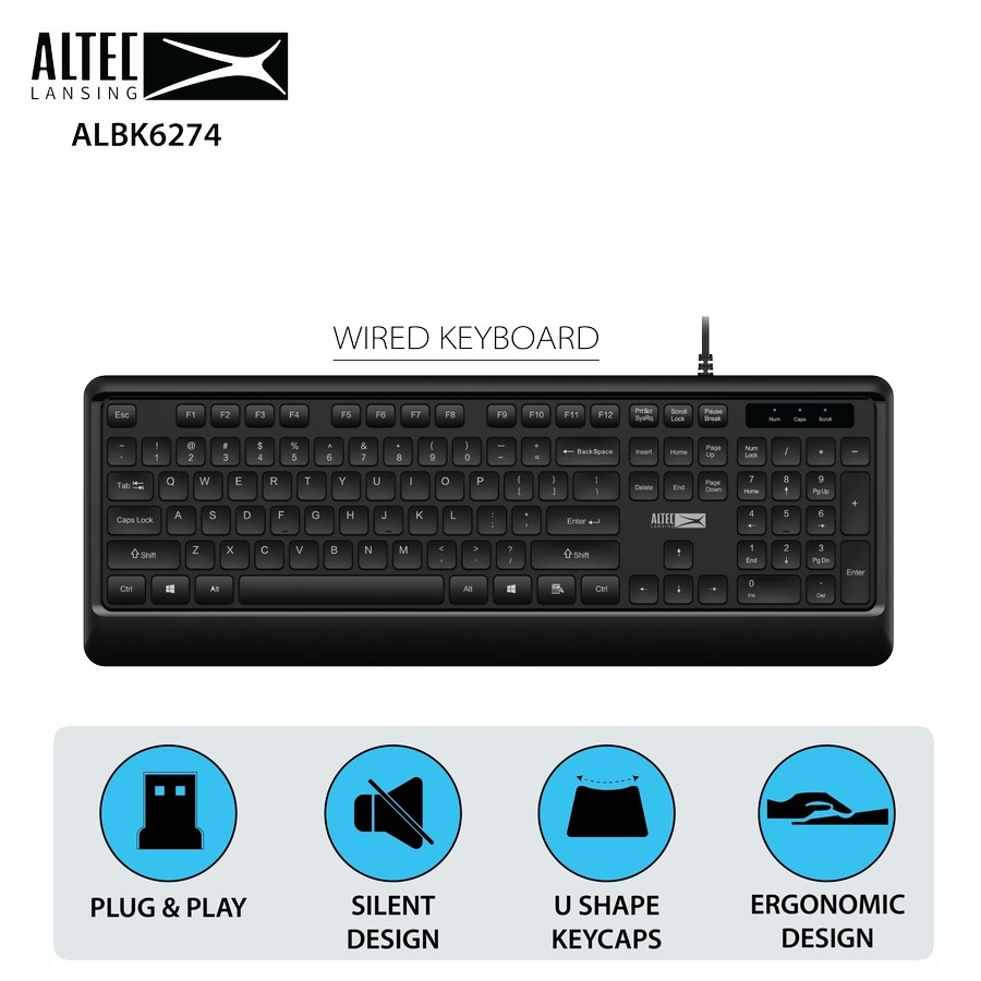 Altec Lansing Keyboard USB ALBK6274 Silent