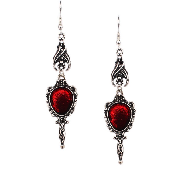 Anting Stud Desain Kelelawar Warna Silver Gaya Gothic Punk