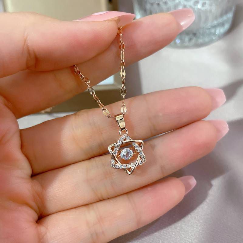 Kalung Anti Karat Wanita Korea Kalung Titanium Berlian Necklace Anti Luntur