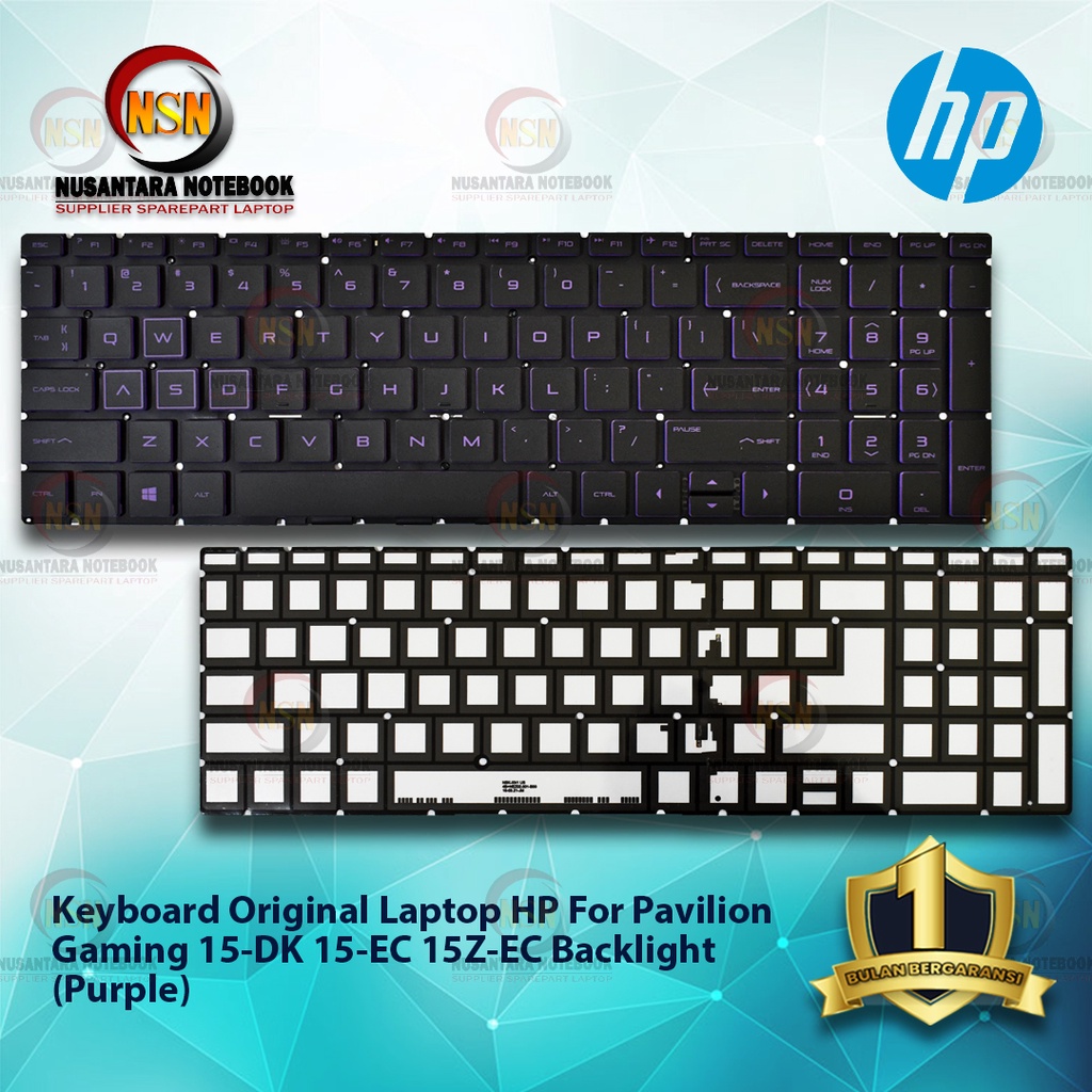 Keyboard Original HP For Pavilion Gaming 15-DK 15Z Backlight (Purple)