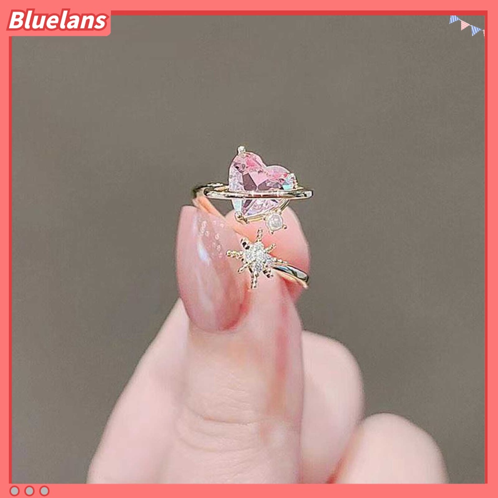 Cincin Berlian Imitasi Bentuk Hati Untuk Wanita