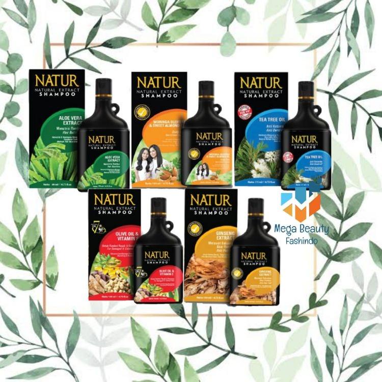 Laris LMVZZ Natur Shampo 80ML - 140ML - 270ML - Natur Shampoo Ginseng - Aloevera - Moringa - Anti Da