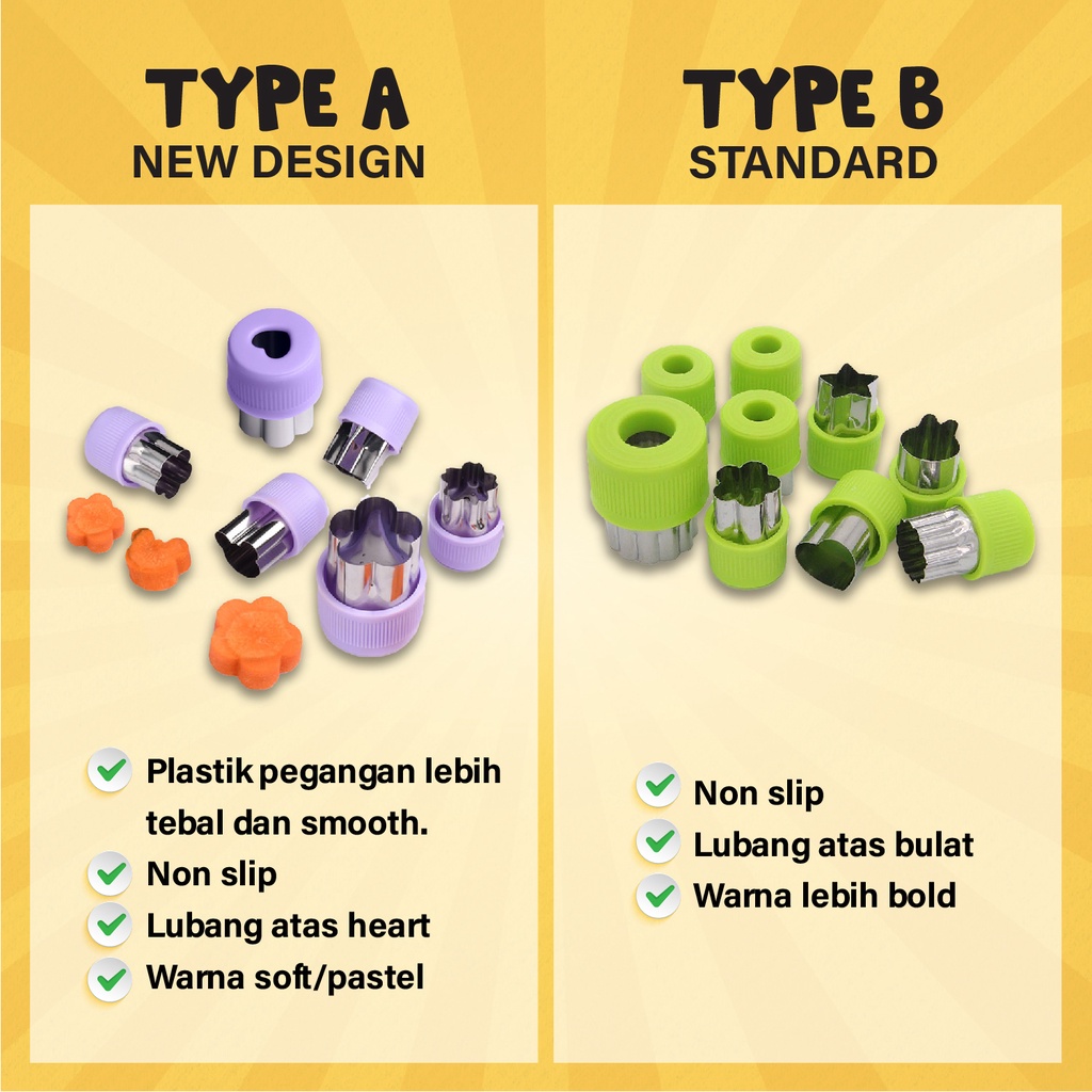 CETAKAN PEMOTONG BUAH SAYUR /  FRUIT VEGETABLE MOLD BAHAN STAINLESS STEEL