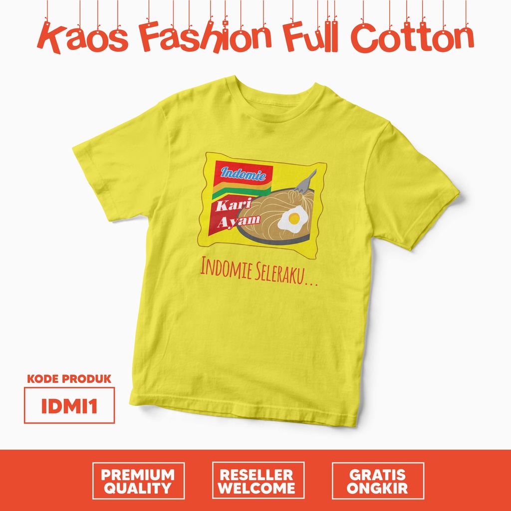 [KAOS] Tshirt motif indomie kemasan viral cewek cowok anak dewasa full cotton combed