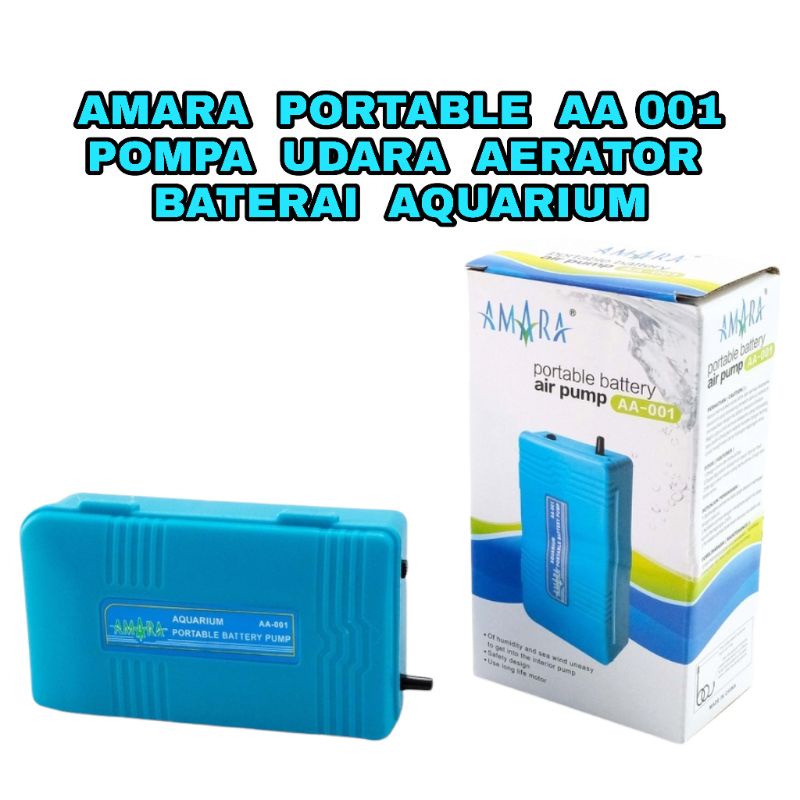 AERATOR BATERAI AIRATOR BATRE AQUARIUM AMARA PORTABLE AA 001 POMPA UDARA