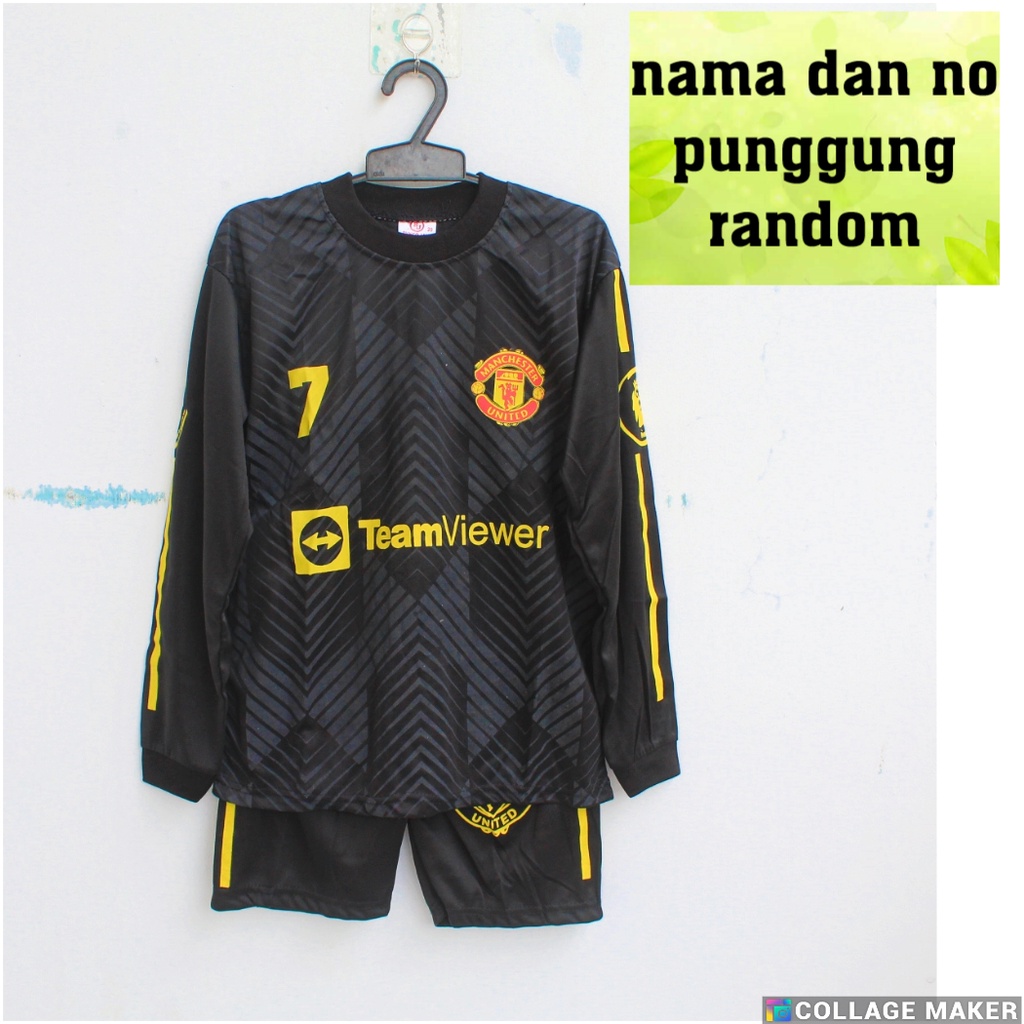 setelan baju kiper naka/ baju bola kiper anak mu hitam