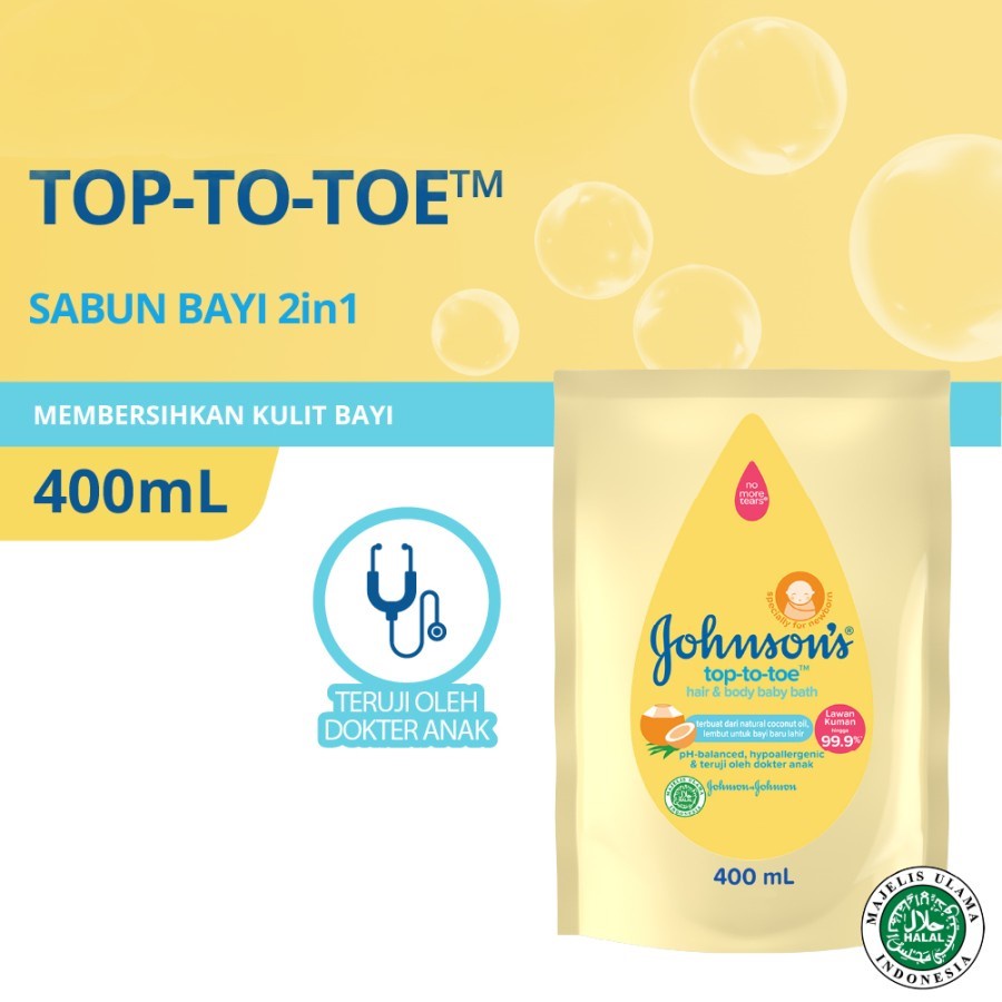 JOHNSON'S Top-to-toe Hair and Body Baby Bath 400ml