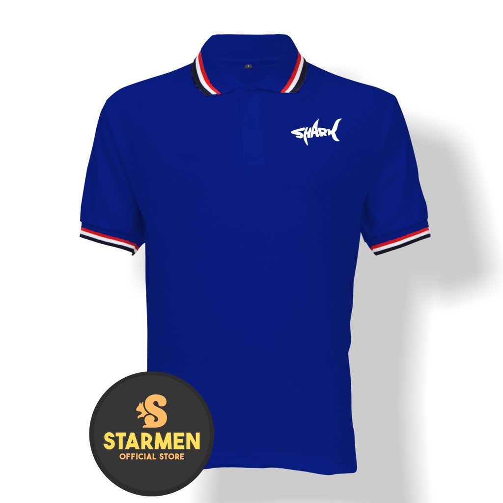 Kaos Polo Shirt Pria Kerah Logo SHARKK