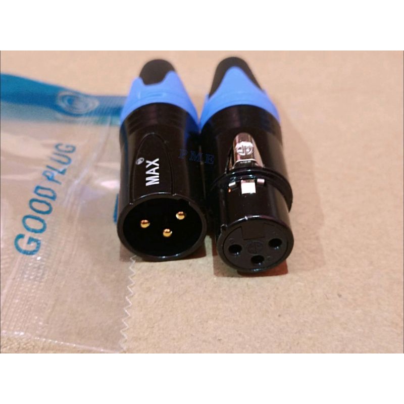 JACK CANON MALE SOCKET CANON FAMALE MAX TEMBAGA. SET